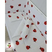 Bubamara037 Set posteljine za krevetac sa ravnom ogradicom Bubamare, Beli