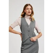 Womens vest with gray buttons MOODO - gray