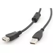 Podaljšek USB 2.0 AM-AF 1,8 m črn