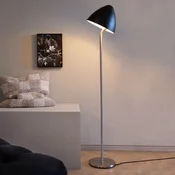 Dyberg Larsen Stojna svetilka Oulu, črna/jeklo, višina 128 cm - Dnevna soba/jedilnica - Dizajn - črna, brušena jekla - Kovina