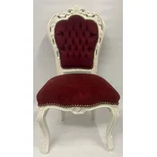 Casa Padrino baroque dining room chair bordeaux red/cream - Handmade antique style chair with fine velvet fabric - Dining room furniture in baroque style - Baroque furniture