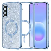 TPU gel maskica Techsuit Luxury Glitter MagSafe za Samsung Galaxy A57 - light blue