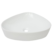 MAISON CHIC Umivalnik - Kopalna umivalnik - Lavabo Trikoten Bela Keramika 50,5x41x12 cm, (21684884)