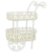Casa Padrino Art Nouveau tea trolley white 81 x 51 x H. 102 cm - Elegant metal garden trolley - Baroque & Art Nouveau garden accessories - Art Nouveau garden furniture