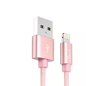 Xwave kabl za punjač USB A 2.0 (muški) na lightning (muški) 2m roze zlatni upleteni