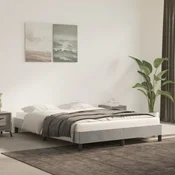 shumee vidaXL Posteljni okvir brez vzmetnice svetlo siv 140x190 cm žamet