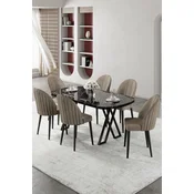 Hanah Home Trpezarijski set, 7 komada, Bež
