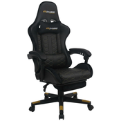 XXXL GAMING STOL kovina, umetna masa, tekstil črna