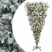 Vidaxl Obrnjena umetna božična jelka na tečajih 210 cm 300 LED