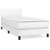 MAISON CHIC Box spring postelja - Vzmetna postelja z vzmetnico bela 80x200 cm umetno usnje SL7039, (21904925)