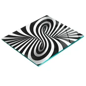 shumee Elegantna in trpežna steklena tabla z vzorcem abstrakcije vrtincev 60x52 cm
