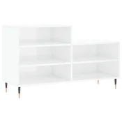 Vidaxl Omarica za čevlje visok sijaj bela 102x36x60 cm inženirski les