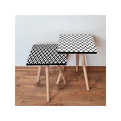 Hanah Home Sklapajuci Stocic 2 Komada 2SHP447 - Crno