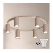 Brilagi - LED RGBW prigušiva stropna svetiljka SELE 6xGU10/6,5W/230V bež