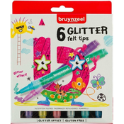 Bruynzeel Kids Glitter Felt Tips 6 Set