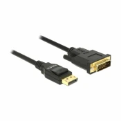 Delock Kabel Displayport 1.2 moški > DVI 24 1 moški pasivni 2 m črn