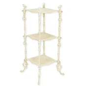 Casa Padrino Art Nouveau Flower Stand White 37.5 x 37.5 x H. 79.5 cm - Cast Iron Plant Stand - Baroque & Art Nouveau Garden Decoration Accessories