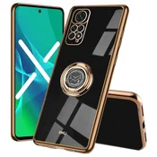 GS Komplet etuijev za Xiaomi Redmi Note 11/11s, Electro Ring, črn + steklo