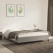 shumee vidaXL Posteljni okvir brez vzmetnice svetlo siv 160x200 cm žamet