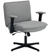 HOMCOM HOMCOM pisarniški stol poliester, jeklo 76D x 70Š x 85–97V cm Siva, (5000242948)