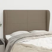 Vidaxl Vzglavje z ušesi taupe 147x23x118/128 cm blago
