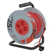 Kolutni podaljšek 25 m/4 vtičnice/črni/PVC/230 V/2,5 mm2