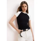 Trendyol Majica crna / bijela