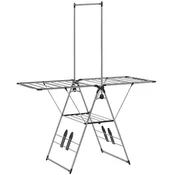 Homestar Stojalo za sušenje oblačil 1565x68x192 cm srebrno