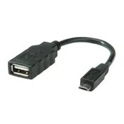 ROLINE kabel USB 2.0 OTG, 0,15 m, crni 11.02.8311-25