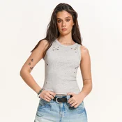 Cropp - Majica s aplikacija - light grey