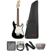 Fender Squier Mini Strat V2 IL Black Deluxe SET Black Električna kitara