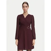 Morgan Cocktail obleka 252-RSONIA Bordo rdeča Slim Fit