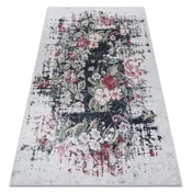 eoshop ANDRE pralna preproga 1816D vintage flowers anti-slip - bela/rdeča ( - Velikost: 160x220 cm)