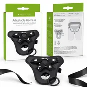 Seven Creations Univerzalni črni strap-on za dildo, nastavljiv pas, črn, jaz, ti, nas