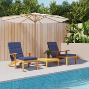 Vidaxl Zunanja blazina 2 pcs Temno modra 180 x 55 x 7 cm Blago