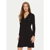 TWINSET Pletena obleka 241TP3094 Črna Regular Fit