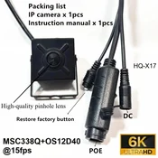 KJB Notranja mini IP kamera 12 MP s PoE 48 V in zaznavanjem oseb, 2.8mm