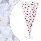Vidaxl Umestno božično drevo med 300 LED Bela 180 cm PVC in jeklo