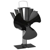 Vidaxl Ventilator za kamin na toploto s 3 krili črn