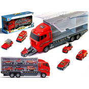 Ikonka Transporter tovornjak TIR launcher + kovinski avtomobili gasilska brigada