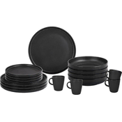Brunner 16 delni set krožnikov iz melamina ODETTE DOUBLE BLACK
