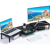 ETHU nastavljivo stojalo za 2 monitorja s predalom