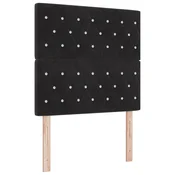 Vidaxl LED Box Spring Postelja z vzmetnico Črna 120 x 200 cm Žamet