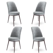 Hanah Home Set 4 trpezarijske stolice Dexa Sivo-Braon