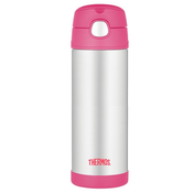 FUNtainer Otroški termos s slamico - roza 470 ml