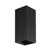FARO 40566 - Zidna svetiljka SOLE 2xGU10/8W/230V, crna, rebrasta, uglasta