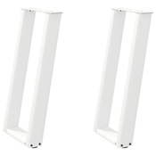 MAISON CHIC konzolna miza - miza ob steni noge U-oblike 2 kosa bela 38x(72-73) cm jeklo, (21786041)