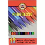 Set pastelnih olovki u lakiranom omotu PROGRESSO / 12-djelni