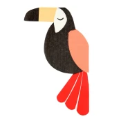 meri meri papirnate serviete die cut go wild toucan (20 kosov)