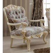 Casa Padrino luxury baroque armchair brown/multicolored/cream/gold - Magnificent living room armchair with pattern - Baroque style living room furniture - Luxury furniture in baroque style